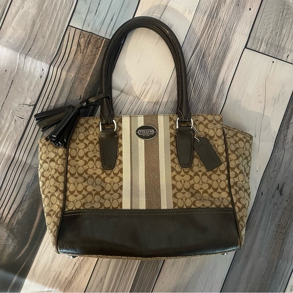 Coach 19920 Legacy Signature Striped Rory Satchel *Vintage EUC* - Picture 2 of 14